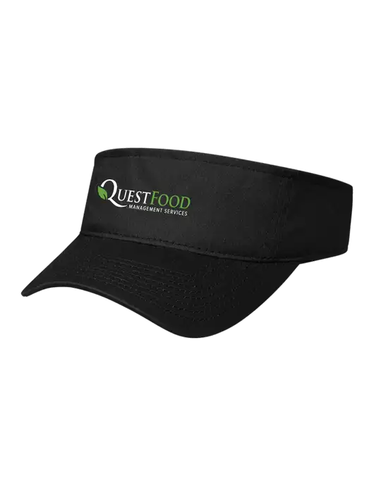 Black Cap Visor w/Quest Food Logo