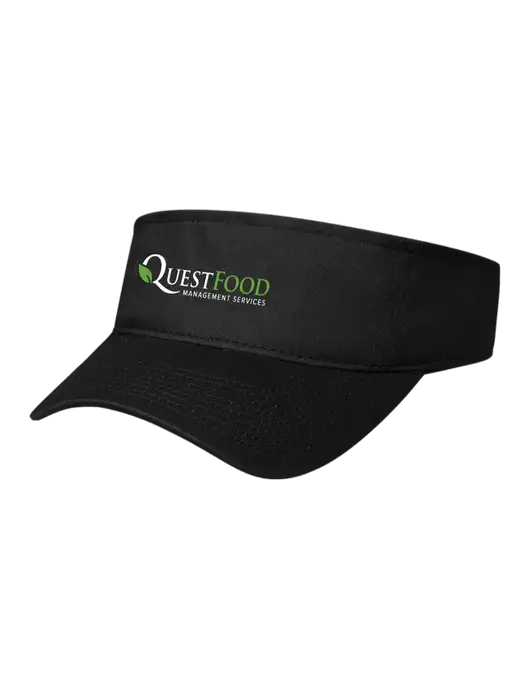 Black Cap Visor w/Quest Food Logo