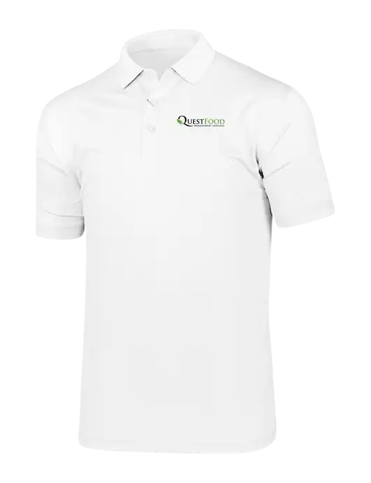 Callaway Vibrant Bright White Ventilated Polo w/Quest Food Logo