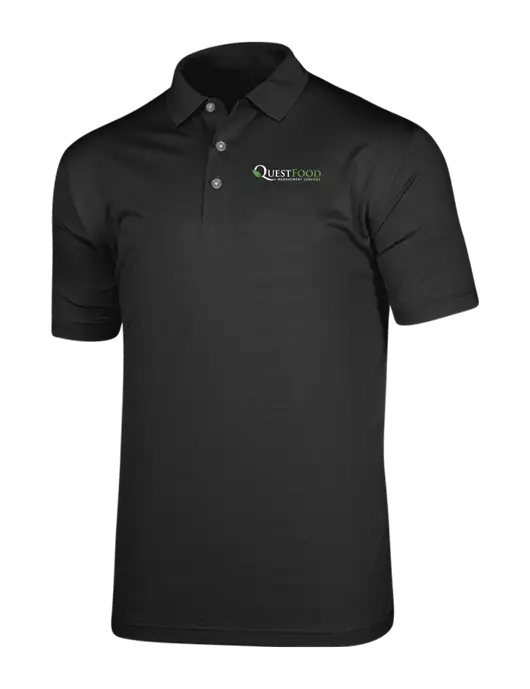 Callaway Vibrant Black Ventilated Polo w/Quest Food Logo