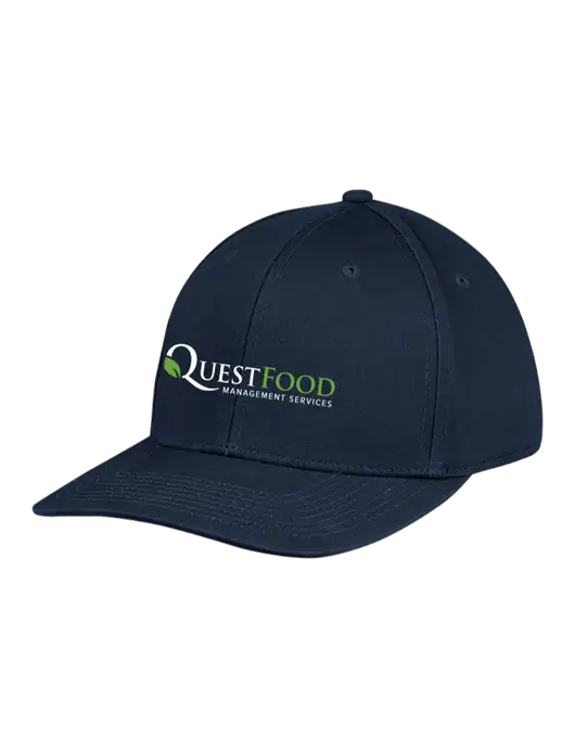 Premium Modern Structured Twill Navy Snapback Cap w/Quest Food Logo