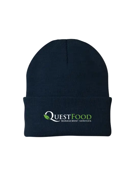 Navy Knit Cap w/Quest Food Logo