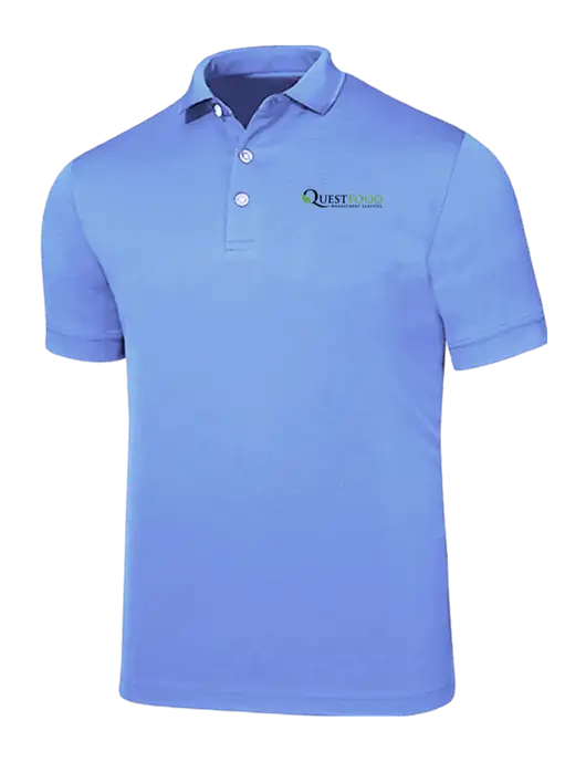 Callaway Ottoman Light Blue Polo w/Quest Food Logo