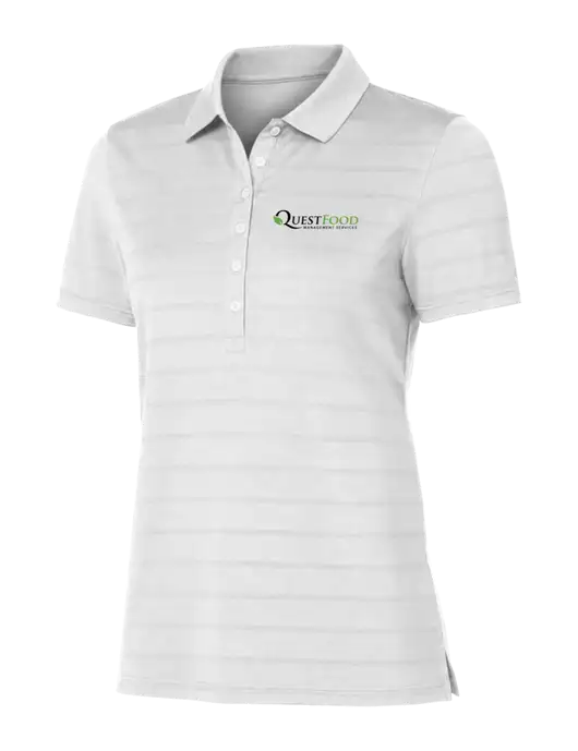 Callaway Womens Bright White Ventilated Polo w/Quest Food Logo