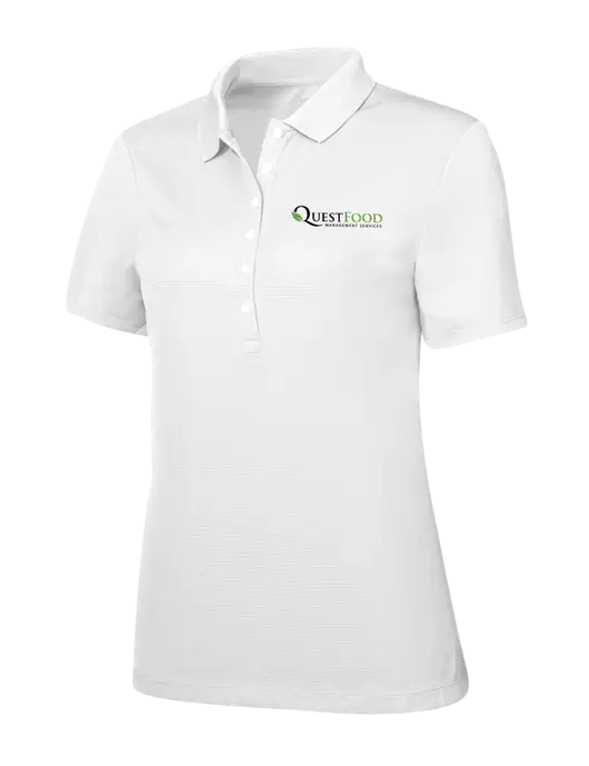 Callaway Womens Ottoman Bright White Polo w/Quest Food Logo