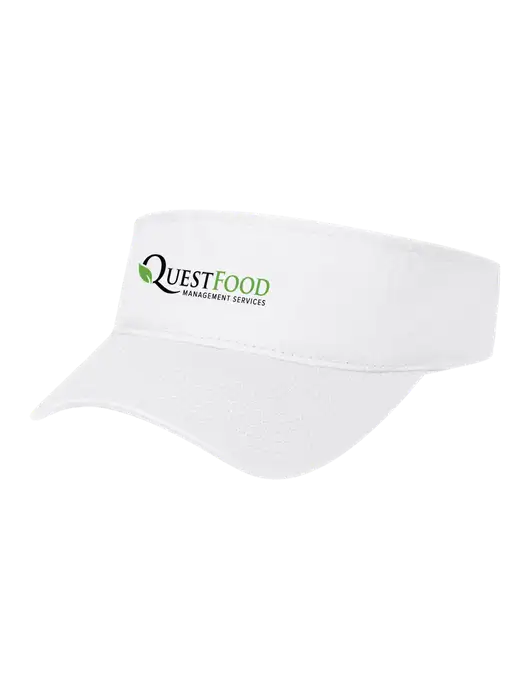White Cap Visor w/Quest Food Logo