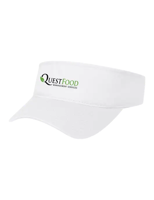 White Cap Visor w/Quest Food Logo