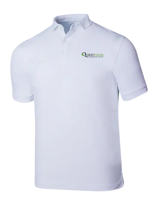 Callaway Ottoman Bright White Polo w/Quest Food Logo