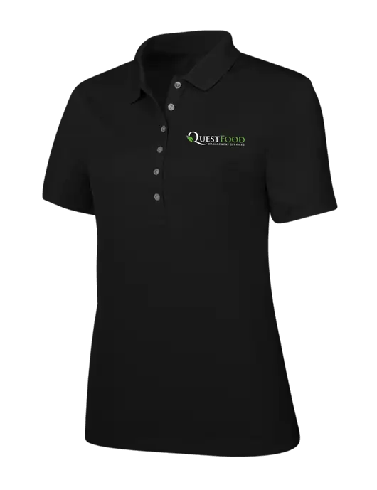 Callaway Womens Ottoman Black Polo w/Quest Food Logo