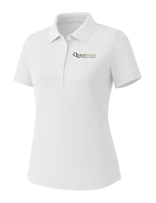 Callaway Womens Core Bright White Performance Polo w/Quest Food Logo
