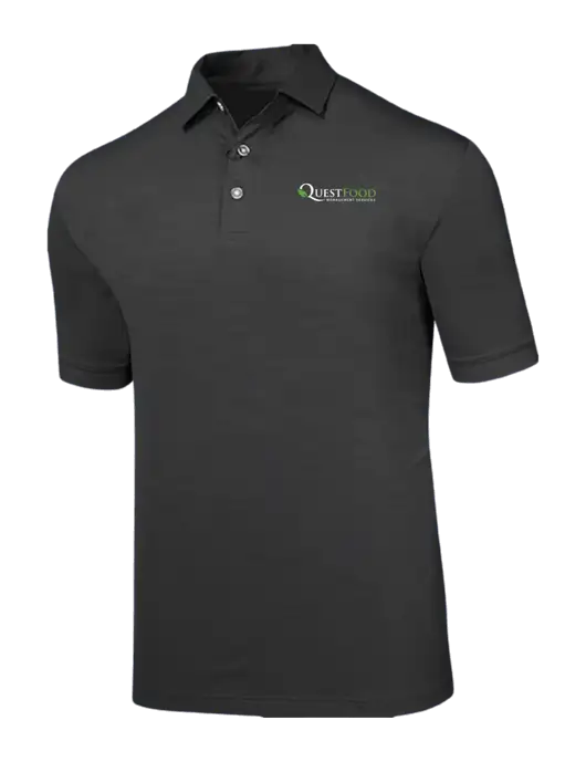 Callaway Black Fashion Tonal Polo w/Quest Food Logo