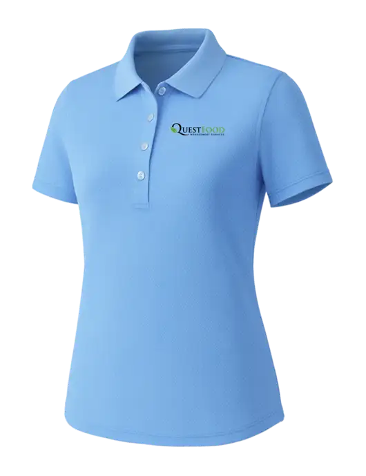 Callaway Womens Core Light Blue Performance Polo w/Quest Food Logo