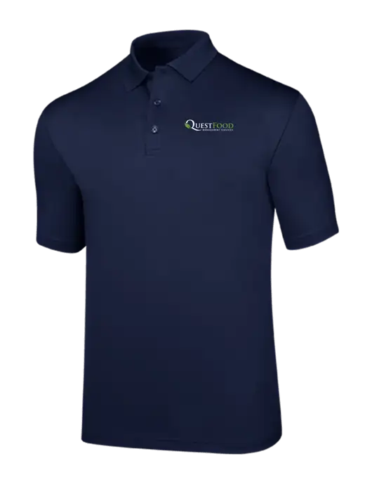 Callaway Opti-Dri Navy Chev Polo w/Quest Food Logo