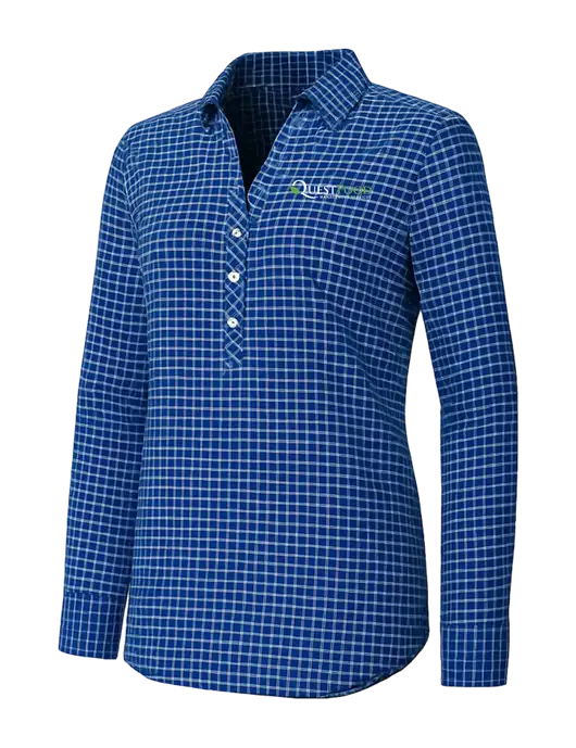 Womens Navy/White City Stretch Shirt w/Quest Food Logo