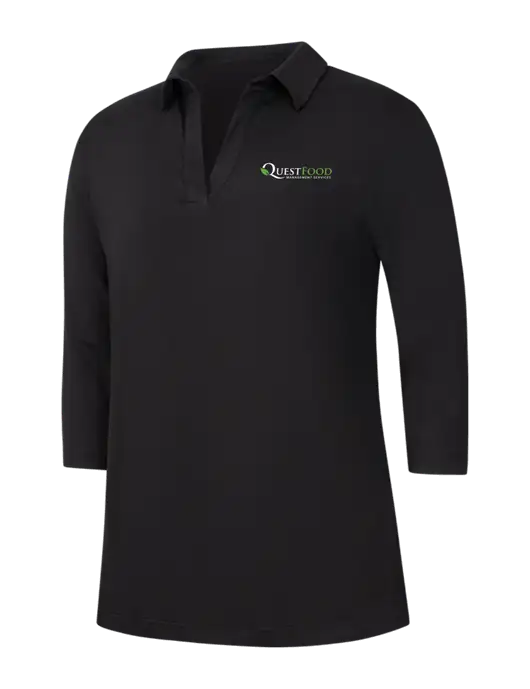 Womens Black Luxe Knit Tunic w/Quest Food Logo