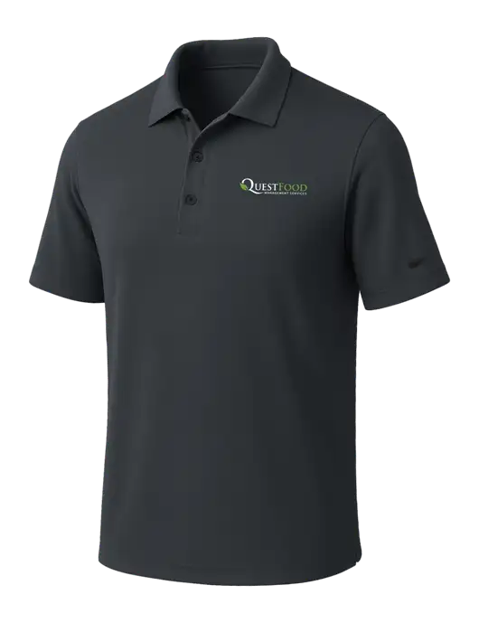 NIKE Dark Grey Dri-Fit Micro Pique Polo w/Quest Food Logo