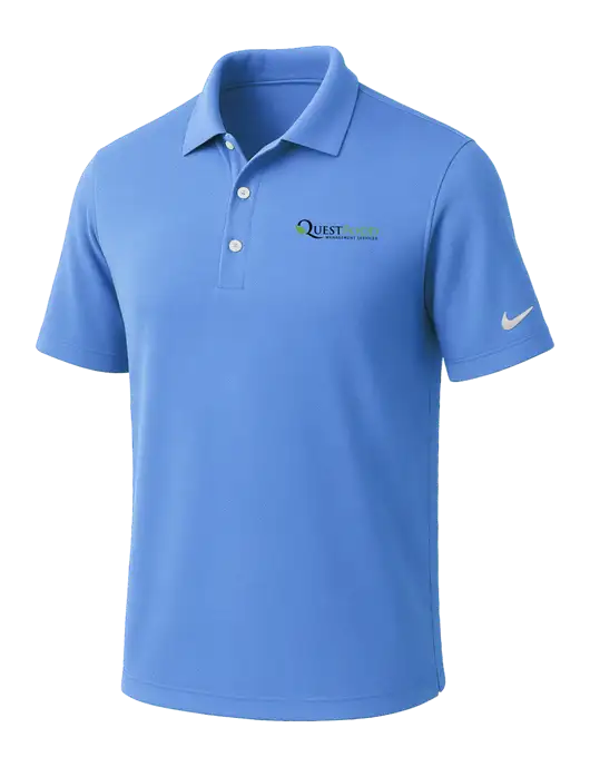 NIKE Carolina Blue Dri-Fit Micro Pique Polo w/Quest Food Logo