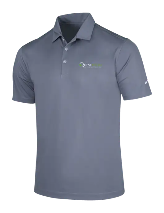 NIKE Medium Grey Dri-Fit Vertical Mesh Polo w/Quest Food Logo