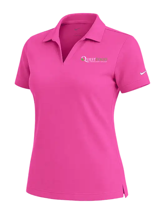 NIKE Fuchsia Womens Dri-Fit Micro Pique Polo w/Quest Food Logo