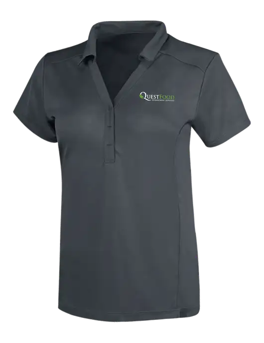 OGIO Dark Grey Womens Framework Polo w/Quest Food Logo