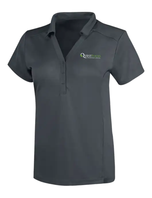 OGIO Dark Grey Womens Framework Polo w/Quest Food Logo