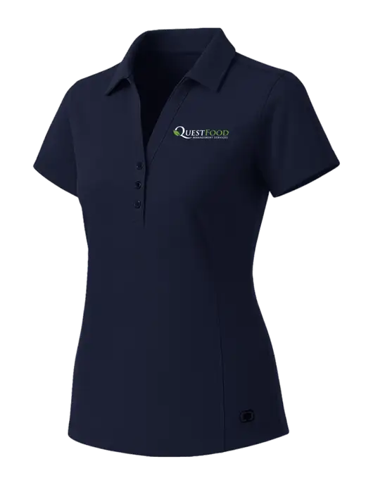OGIO Womens Navy ONYX Polo w/Quest Food Logo