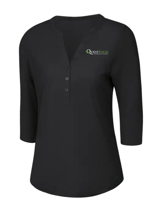 OGIO Blacktop Jewel Henley w/Quest Food Logo