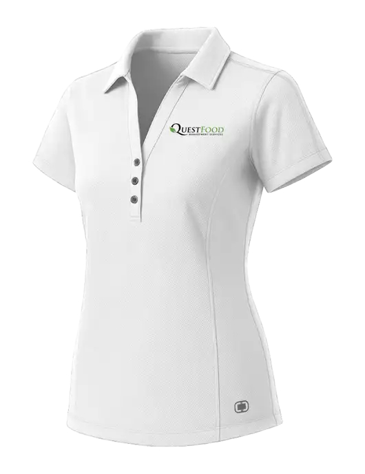 OGIO Womens White ONYX Polo w/Quest Food Logo