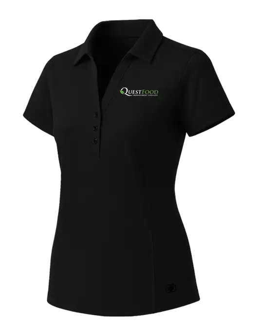 OGIO Womens Blacktop ONYX Polo w/Quest Food Logo