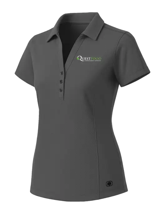 OGIO Womens Medium Grey ONYX Polo w/Quest Food Logo