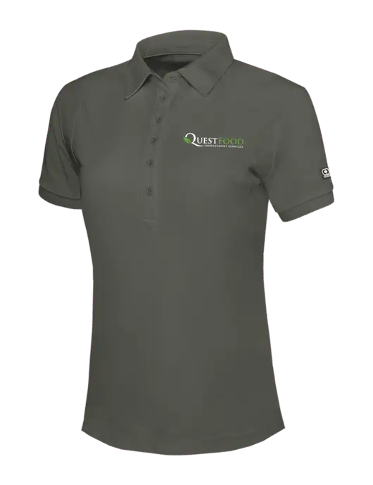 OGIO Womens Medium Grey Jewel Polo w/Quest Food Logo