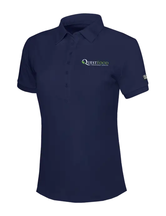 OGIO Womens Navy Jewel Polo w/Quest Food Logo