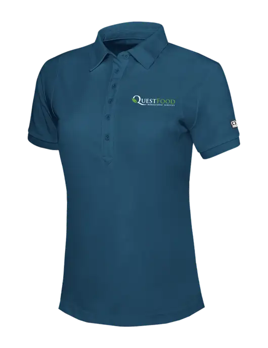 OGIO Womens Light Navy Jewel Polo w/Quest Food Logo