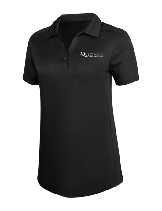 Womens Black Diamond Jacquard Polo w/Quest Food Logo