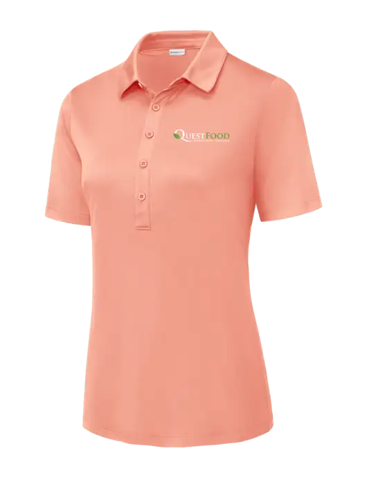 Soft Coral Womens Posi-UV Pro Polo w/Quest Food Logo