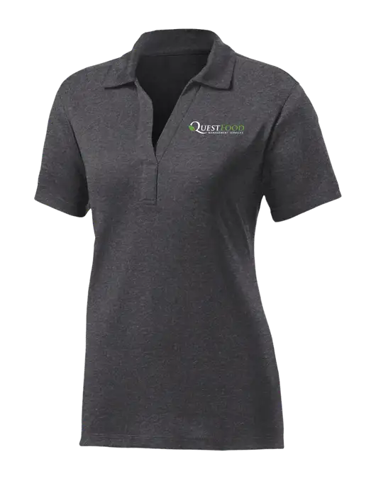 Womens Dark Grey Heather Contender Polo w/Quest Food Logo