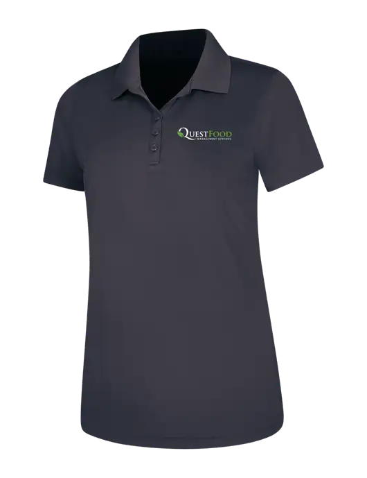 Dark Grey Womens Dry Zone UV Mesh Polo w/Quest Food Logo