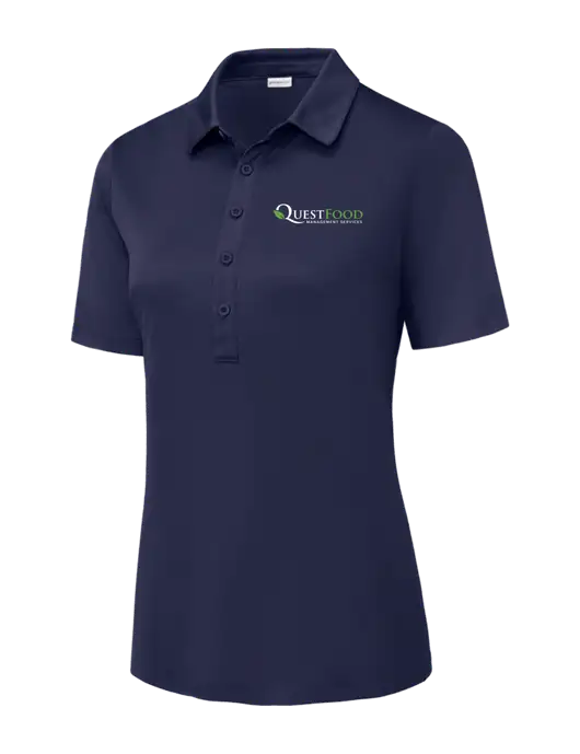 True Navy Womens Posi-UV Pro Polo w/Quest Food Logo