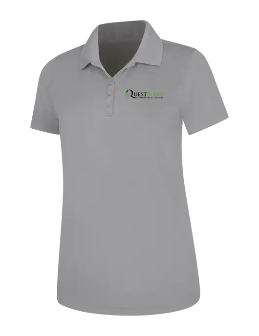 Light Grey Womens Dry Zone UV Mesh Polo w/Quest Food Logo