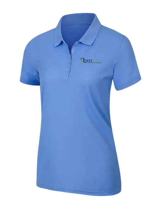 Carolina Blue Womens Core Classic Pique Polo w/Quest Food Logo
