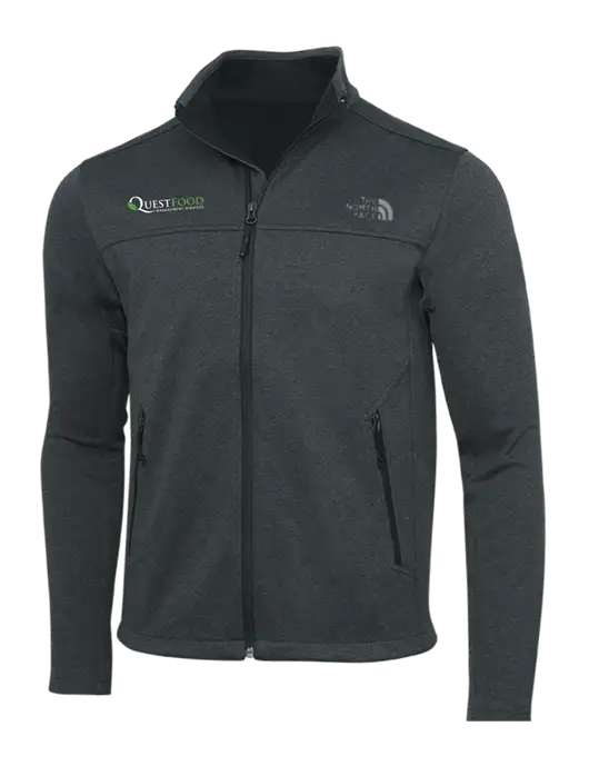 North Face Dark Grey Heather Ridgewall Soft Shell Jacket w/Quest Food Logo