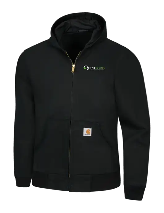 Carhartt Black Thermal Lined Duck Active Jacket w/Quest Food Logo