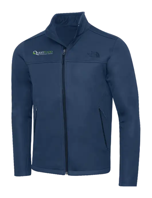 North Face Dark Navy Ridgewall Soft Shell Jacket w/Quest Food Logo