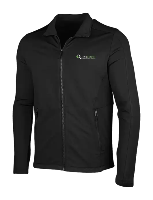 Deep Black Grid Fleece Jacket w/Quest Food Logo