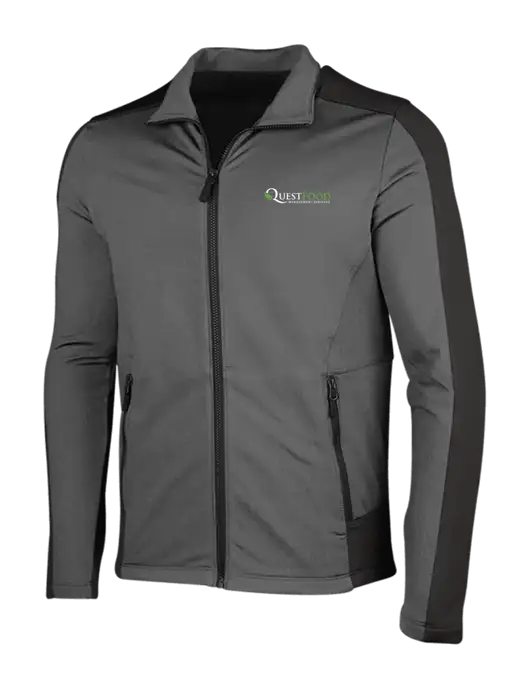 Medium Grey Heather Grid Fleece Jacket w/Quest Food Logo