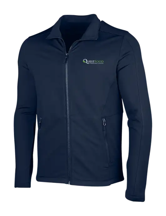 Navy Grid Fleece Jacket w/Quest Food Logo