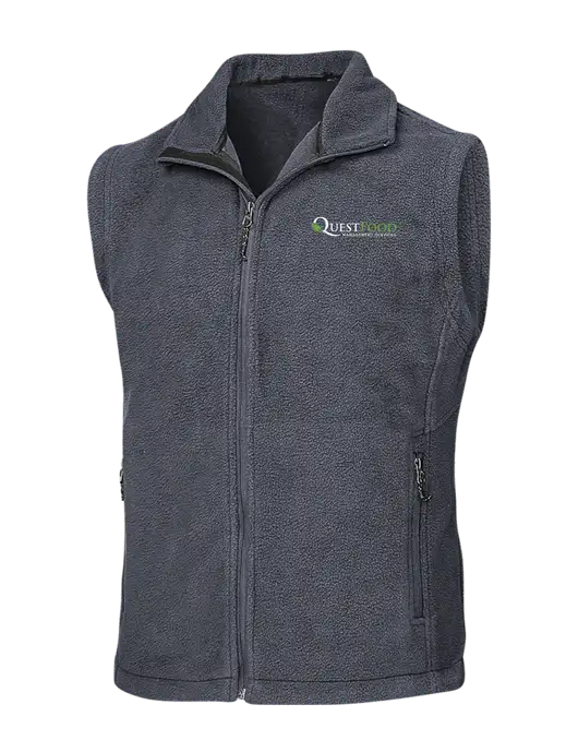 Dark Grey Fleece Vest w/Quest Food Logo