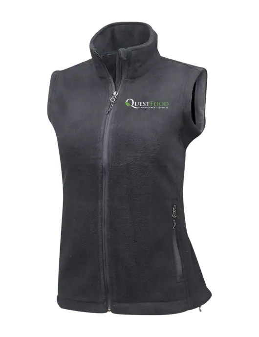 Medium Grey Womens Fleece Vest w/Quest Food Logo