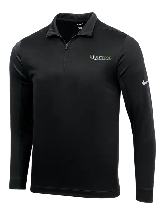NIKE Black Dry 1/2 Zip Cover-Up w/Quest Food Logo