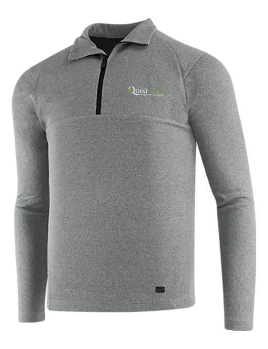OGIO Petrol Grey Heather Transition 1/4 Zip Pullover w/Quest Food Logo